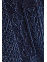 Moodo Temno moder pulover z okrasnim pletenjem Moodo