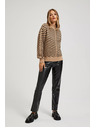 Moodo Béžno-črn pulover s črtami Moodo