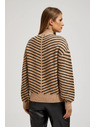 Moodo Béžno-črn pulover s črtami Moodo