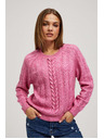 Moodo Fuksijski pulover z okrasnim pletenjem Moodo