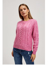 Moodo Fuksijski pulover z okrasnim pletenjem Moodo