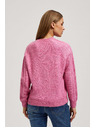 Moodo Fuksijski pulover z okrasnim pletenjem Moodo