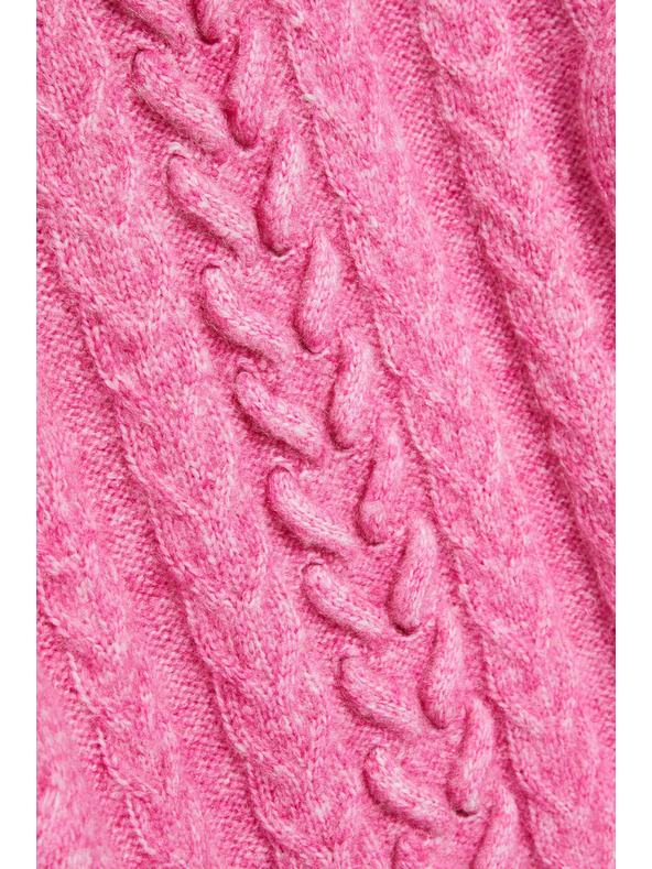 Moodo Fuksijski pulover z okrasnim pletenjem Moodo