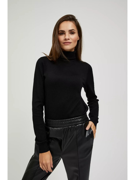 Moodo Črn pulover z rolakom Moodo