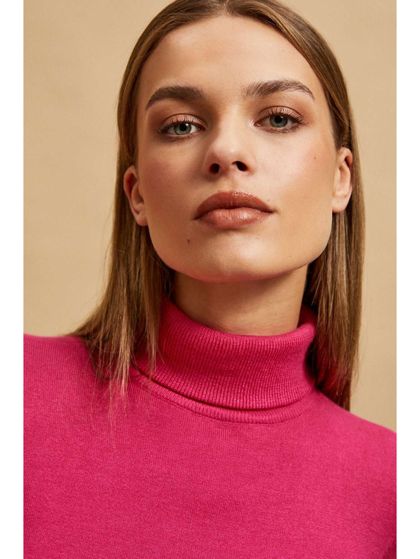 Moodo Fuksijski pulover z rolakom Moodo