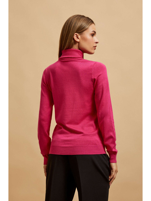 Moodo Fuksijski pulover z rolakom Moodo