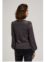 Moodo Pulover z napihnjeni rokavi in metalnim thread-om Moodo