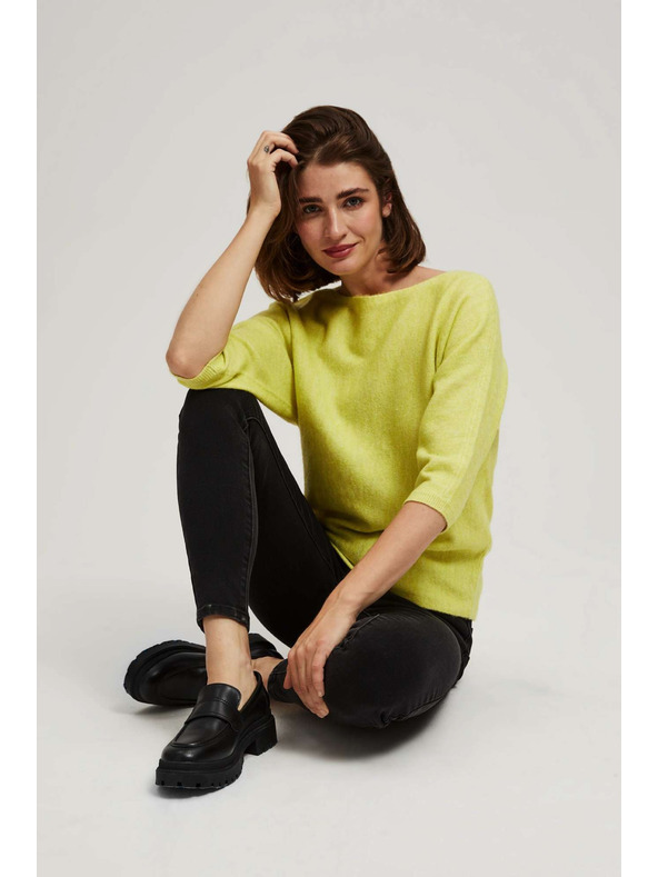 Moodo Limetkin pulover s 3/4 rokavi Moodo