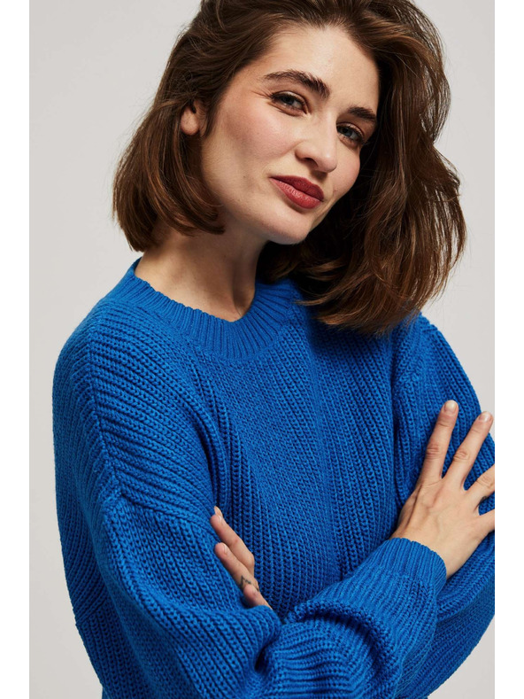 Moodo Azuren pulover z okroglim izrezom Moodo
