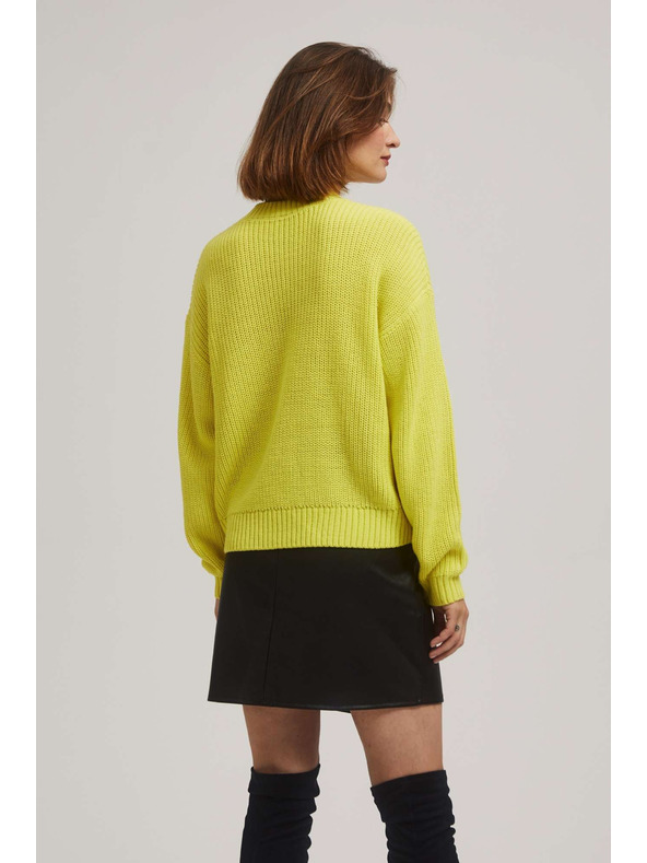 Moodo Limetkin pulover z okroglim izrezom Moodo