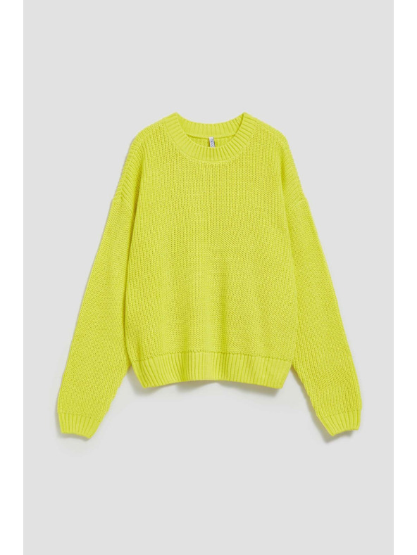 Moodo Limetkin pulover z okroglim izrezom Moodo