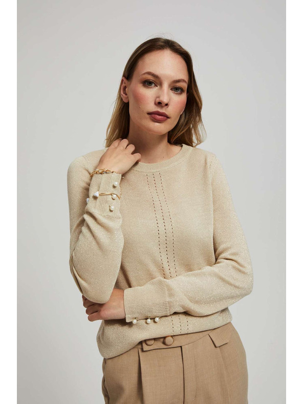 Moodo Pulover z čipkastim okrasjem Moodo