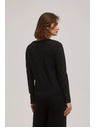 Moodo Črn pulover z metalnim vlaknom in V-izrezom Moodo
