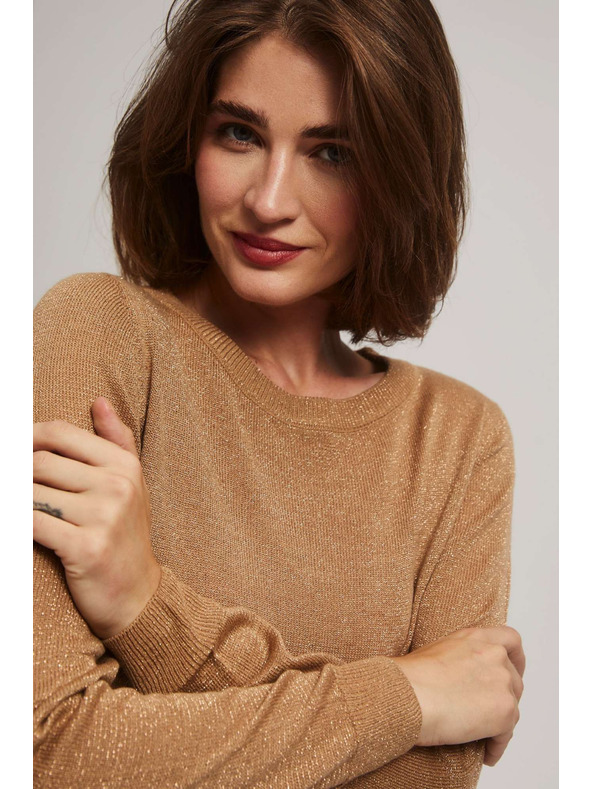 Moodo Pulover z metalnim vlaknom in vezavo Moodo