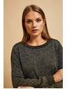 Moodo Črn pulover z metalnim vlaknom Moodo