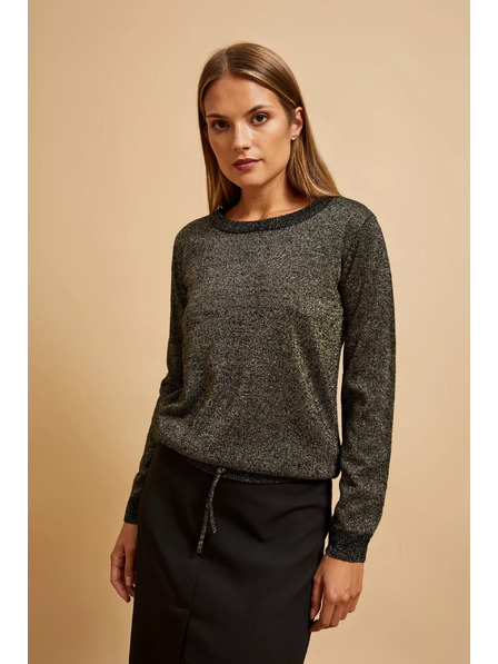 Moodo Črn pulover z metalnim vlaknom Moodo