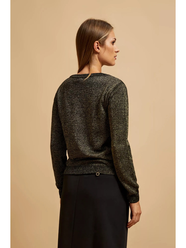 Moodo Črn pulover z metalnim vlaknom Moodo