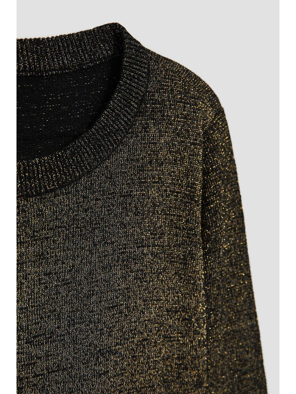 Moodo Črn pulover z metalnim vlaknom Moodo
