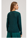 Moodo Oprijemljiv pulover z V-izrezom smaragden Moodo
