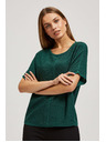 Moodo Oversized pulover z metalnim nitkom smaragden Moodo