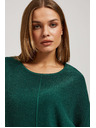Moodo Oversized pulover z metalnim nitkom smaragden Moodo