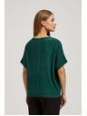 Moodo Oversized pulover z metalnim nitkom smaragden Moodo