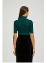 Moodo Pulover z ovratnikom, okrašen z metalnim nitkom smaragden Moodo