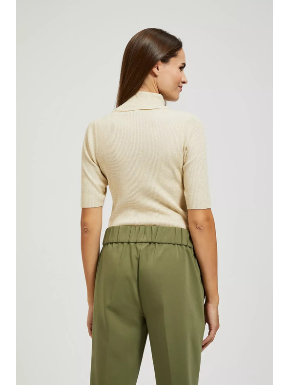 Moodo Pulover z ovratnikom, okrašen z metalnim nitkom bisernih odtenkov Moodo