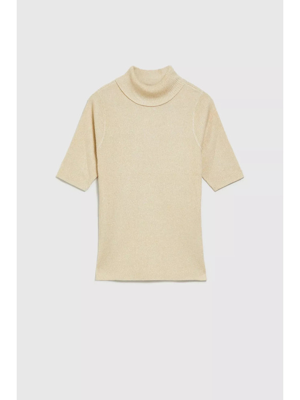 Moodo Pulover z ovratnikom, okrašen z metalnim nitkom bisernih odtenkov Moodo