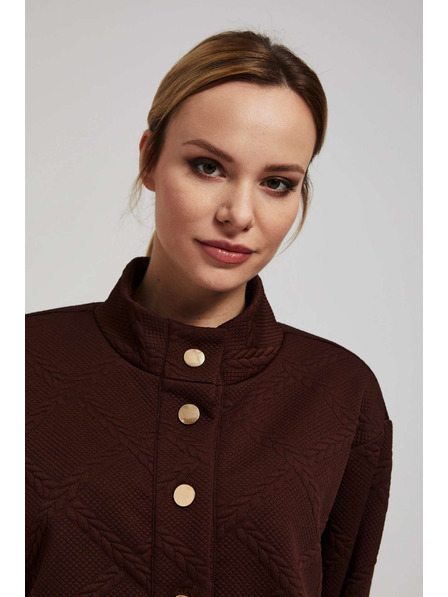 Moodo Pulover z okrasnimi gumbi rjav Moodo