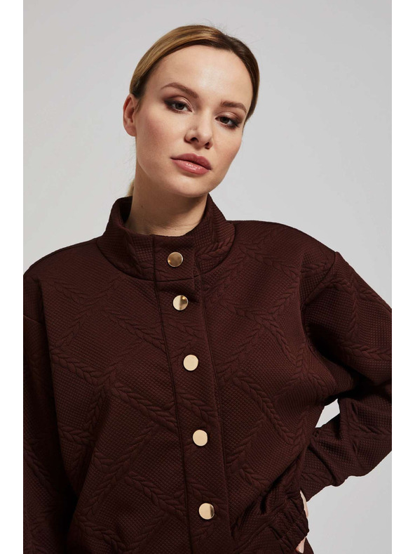 Moodo Pulover z okrasnimi gumbi rjav Moodo