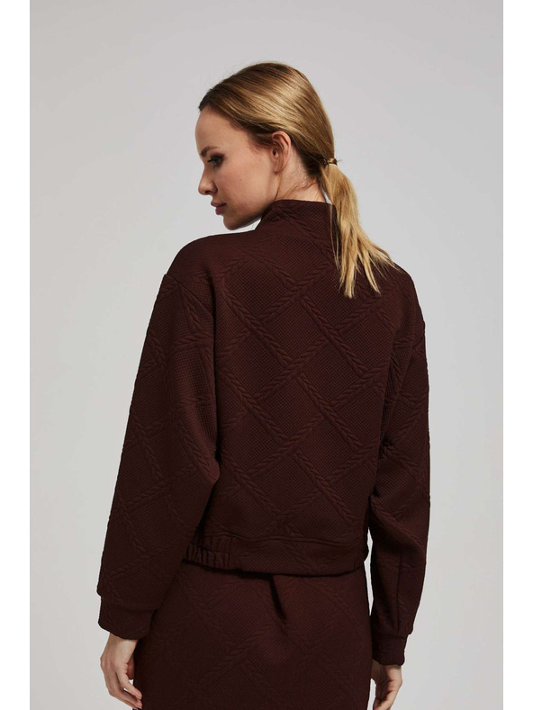 Moodo Pulover z okrasnimi gumbi rjav Moodo