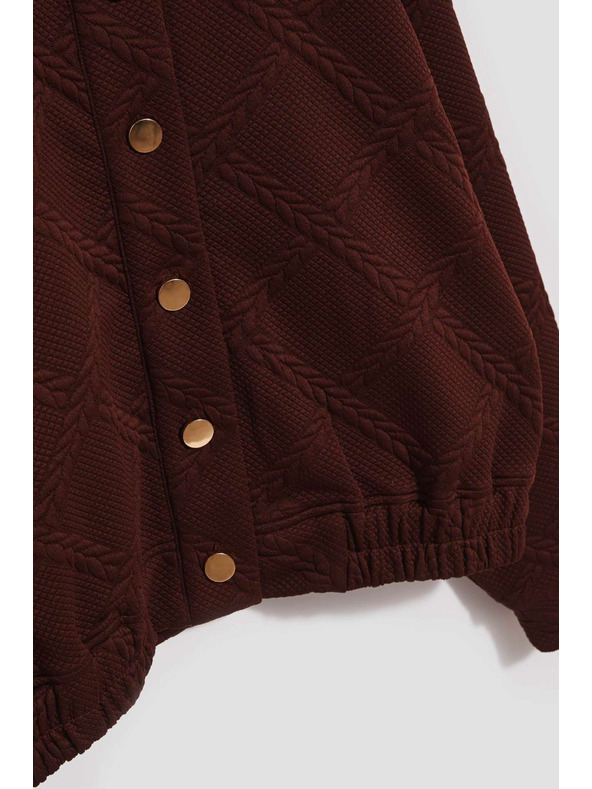 Moodo Pulover z okrasnimi gumbi rjav Moodo