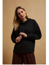 Moodo Pulover s kapuco črn Moodo