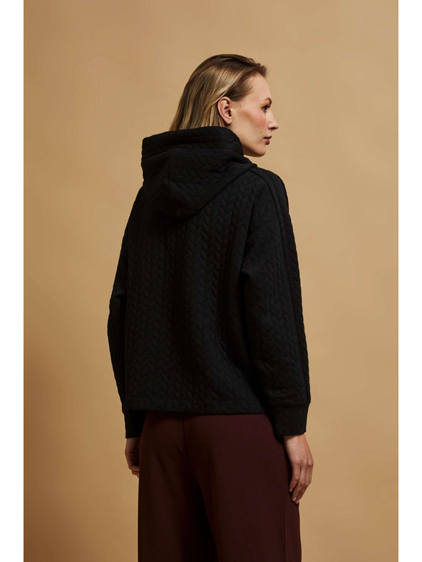 Moodo Pulover s kapuco črn Moodo