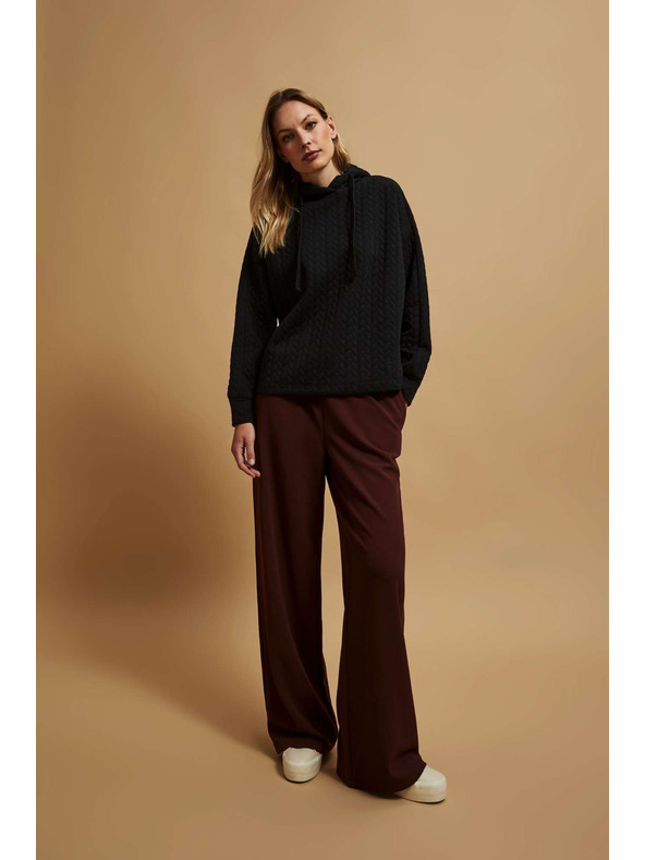 Moodo Pulover s kapuco črn Moodo