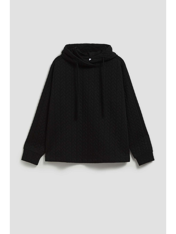 Moodo Pulover s kapuco črn Moodo