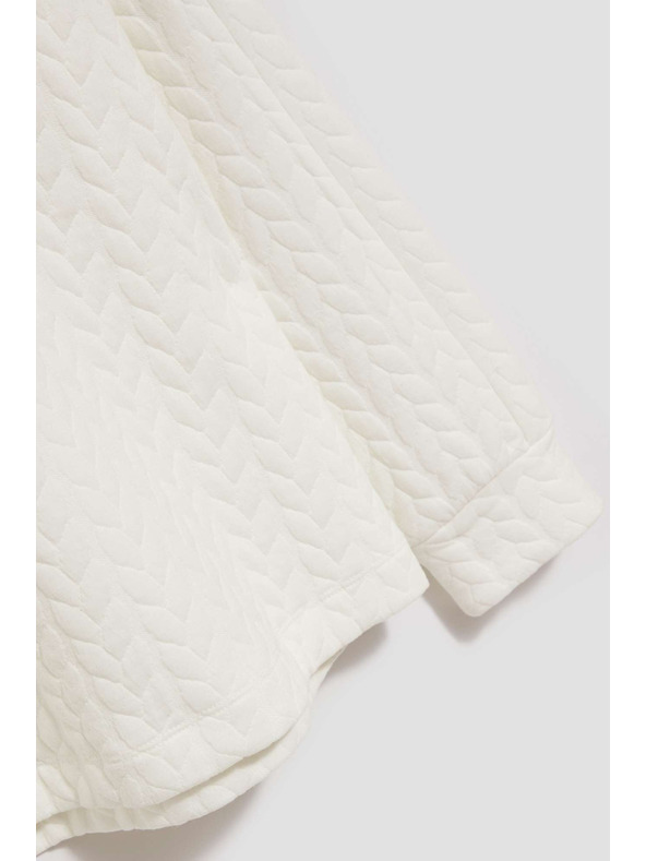 Moodo Pulover s kapuco in dolgimi rokavi bisernih odtenkov Moodo