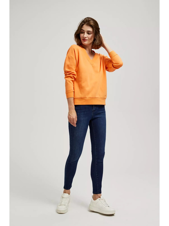 Moodo Bluza z V-izrezom oranžna Moodo