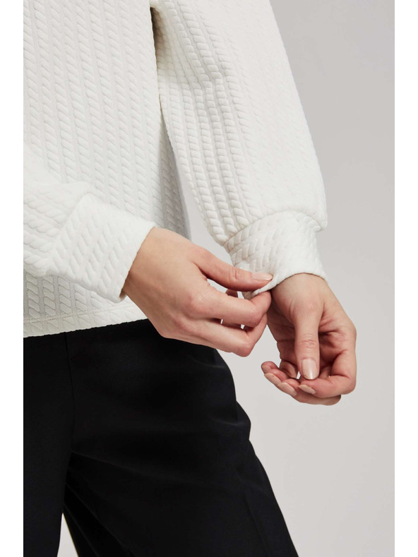 Moodo Pulover s široko ovratnico bisernih odtenkov Moodo