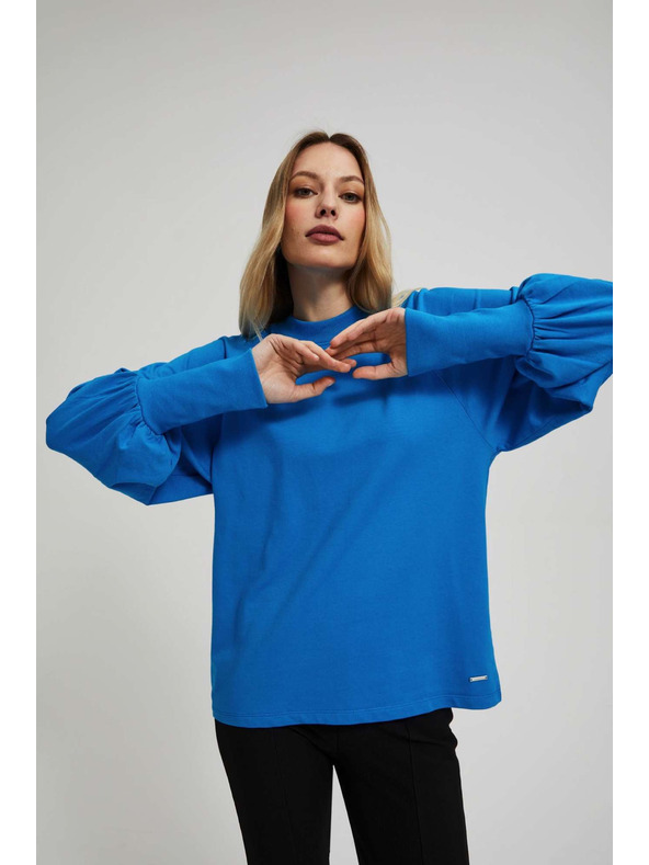Moodo Bluza z napihnjenimi rokavi azurna Moodo