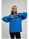 Moodo Bluza z napihnjenimi rokavi azurna Moodo