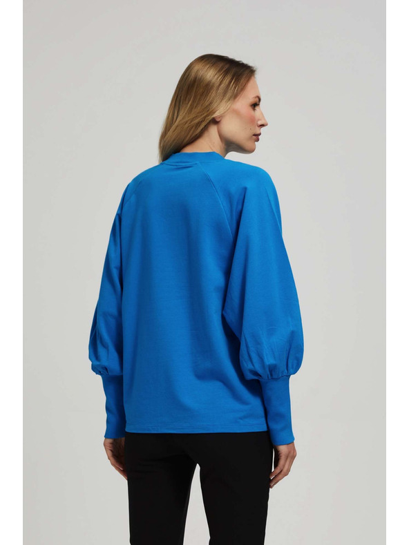 Moodo Bluza z napihnjenimi rokavi azurna Moodo