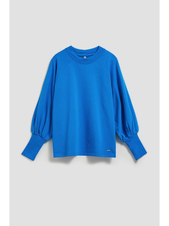 Moodo Bluza z napihnjenimi rokavi azurna Moodo