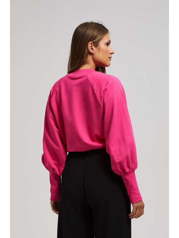Moodo Bluza z napihnjenimi rokavi fuksija Moodo