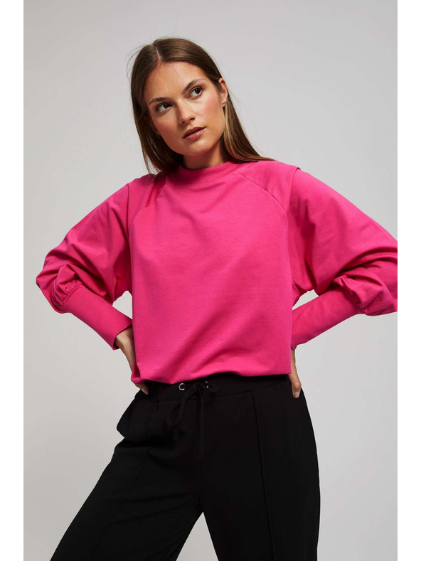 Moodo Bluza z napihnjenimi rokavi fuksija Moodo