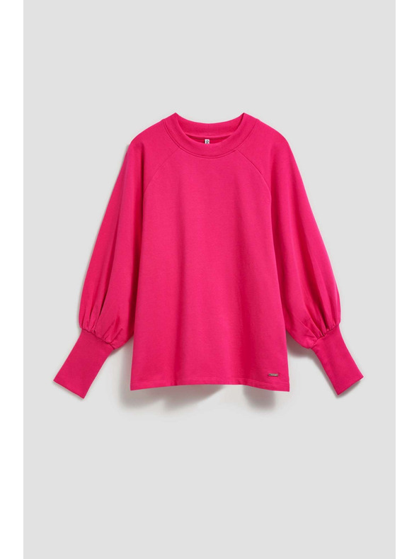 Moodo Bluza z napihnjenimi rokavi fuksija Moodo