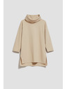 Moodo Hoodie s širokim ovratnikom peščene barve Moodo