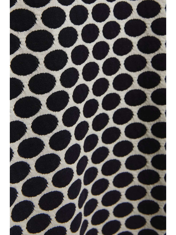 Moodo Bela in temno modra bluza z geometrijskim vzorcem Moodo