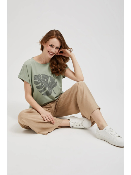 Moodo Olivna bluza s tiskom Moodo